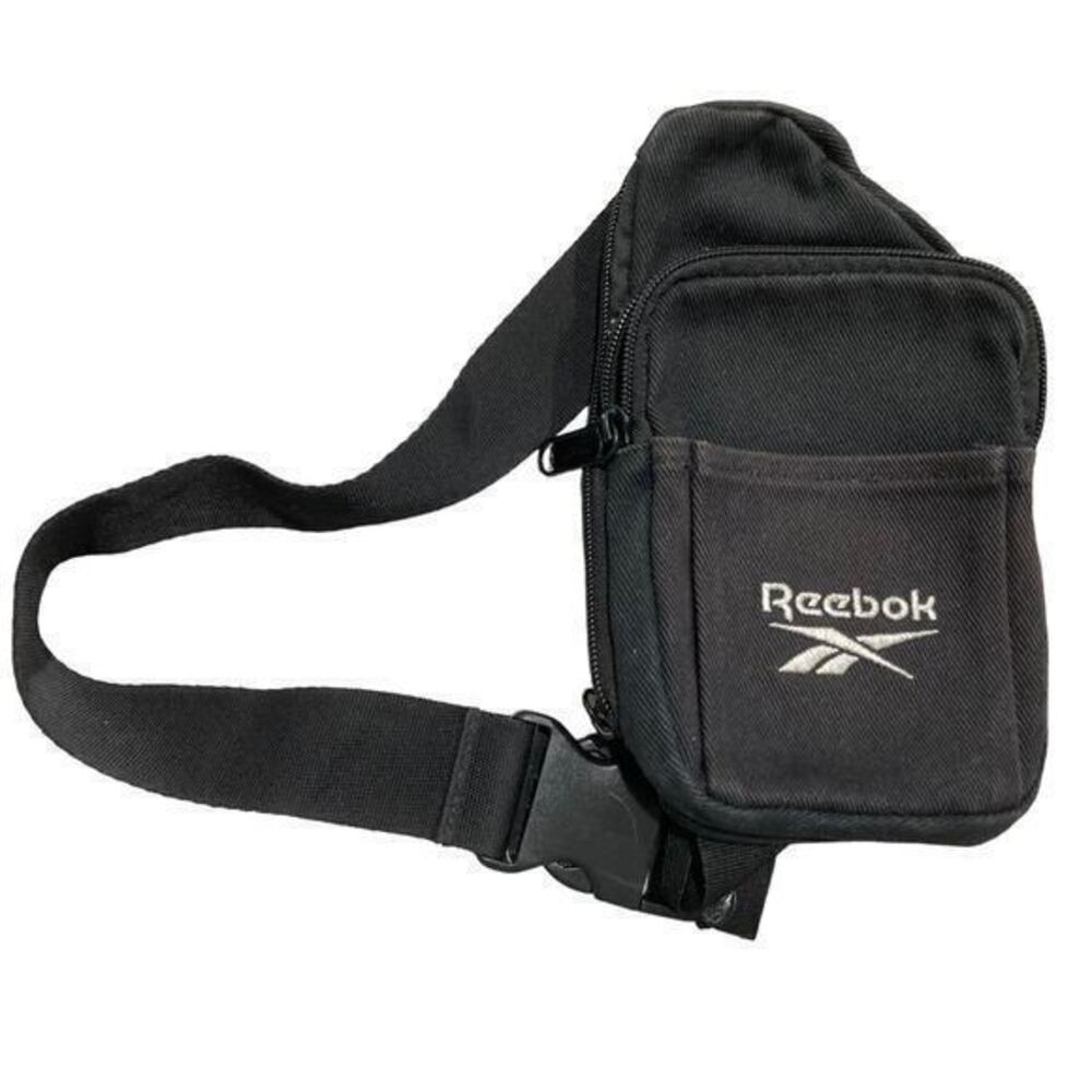 Reebok Classics Unisex Black Crossbody Sling Bag Adjustable Strap Zip Closure - Picture 3 of 11